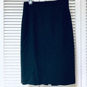 Joseph A Bank Wool Pencil Skirt Black High Waist Lined Small